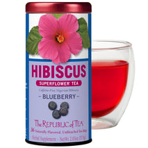 Hibiscus Blueberry Superflower Herbal Tea 36 Tea Bag Tin