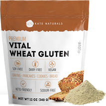Kate Naturals Vital Wheat Gluten, 12oz, High Protein Flour for Bread, Seitan, and Keto Baking
