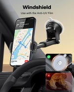 APPS2Car Car Phone Mount with Suction Cup, Universal Windshield Dashboard Holder with Sticky Gel Pad, Compatible with iPhone 17/16/15/14/13, Samsung, Most Smartphones