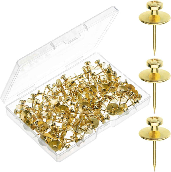 Mr. Pen- Double Headed Picture Hanging Nails, 50 Pack, Black, Push Pins for Wall