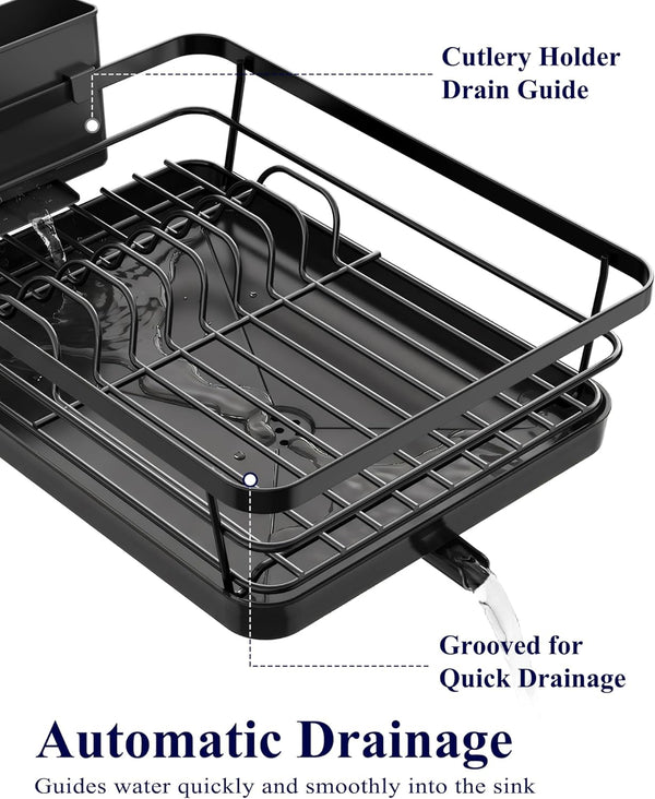 Kitsure Dish Drying Rack for Kitchen Counter Stainless Steel Sink Organization and Storage Essentials