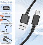 Samsung Galaxy S10/S9/S8 2Pack Adaptive Android Phone Charger with USB Type C Fast Charging Cable