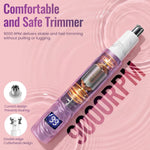 Purple Women's and Men's 2-in-1 Nose and Ear Hair Trimmer with LED Display and USB Rechargeable Dual-Edge Blades
