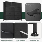 9-drawer dresser with storage and anti-tip kit for bedroom and entryway