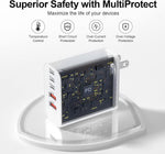60W 5-Port USB C Charger Block with Fast Charging and Multiple Ports