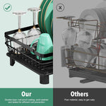 Stainless Steel Dish Drying Rack for Kitchen Counter with Removable Utensil Holder