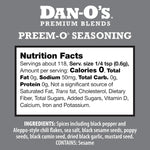 Dan-O's Preem-O Seasoning 2.5 oz, Meat Seasoning for Steak, Ribs, Chicken, Brisket, Sugar Free, Zero Calorie