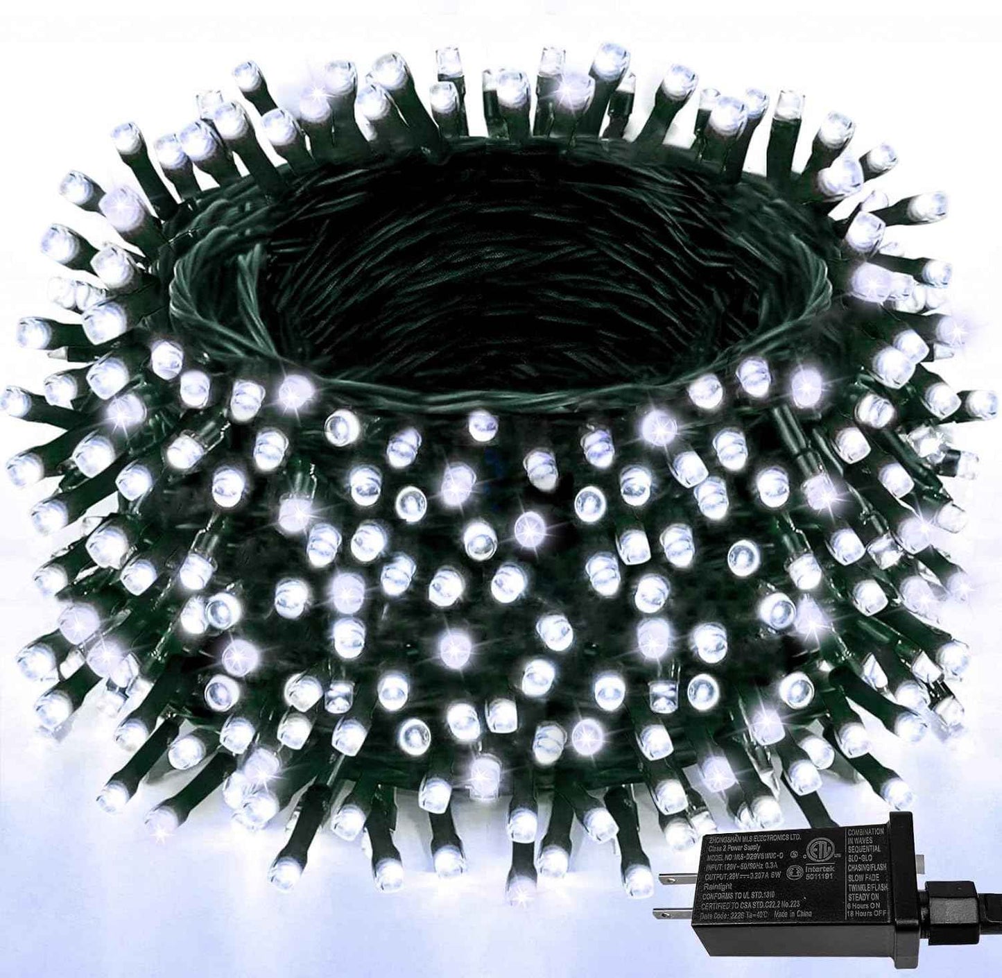 Upgraded 75.8 FT 200 LED Christmas String Lights Outdoor/Indoor, Timer & Memory Function & 8 Modes, Extendable Green Wire Waterproof Fairy String Lights for Xmas Tree Holiday Party Garden (Warm White)