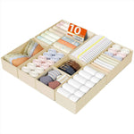 DIMJ Drawer Organizers Clothes, Set of 4 Dresser Organizer Bins, Fabric Closet Organizers and Storage, Shallow Drawer Dividers for Nursery, Clothing, Baby Clothes, Socks, Underwears, Tie (Beige)