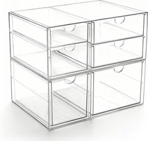 Clear Stackable Acrylic Drawer Makeup Organizer Set of 2