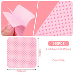 Lint Free Nail Wipes 540PCS Super Absorbent Soft Nail Polish Remover Wipes for Fingernail Eyelash Extension