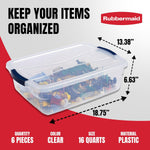 Clear Storage Bins with Lids, 6-Pack, Stackable, BPA-Free, Made in USA