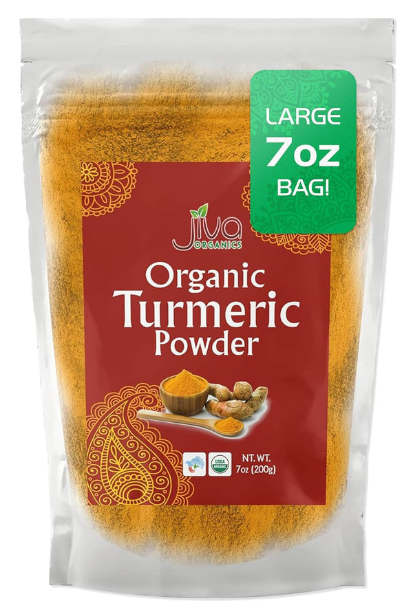 Jiva Organics 1 Pound USDA Organic Turmeric Powder - High Curcumin Content from India