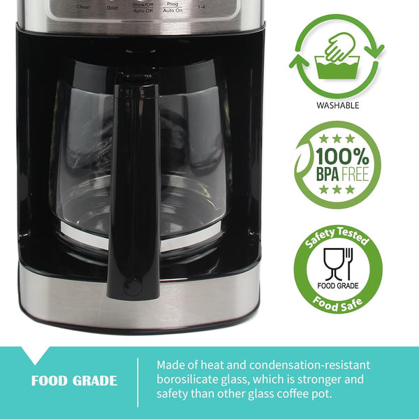 12-Cup Replacement Glass Coffee Carafe for Cuisinart Coffee Makers