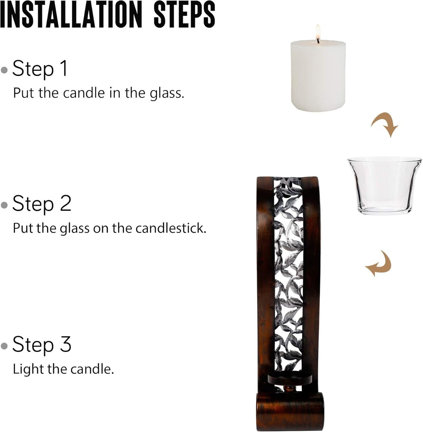 Wall Sconce 14.4 x 3.5 Inch, with Tea Light Candle Holder Antique Bronze Style Metal Wall Art Decorations for Living Room, Bathroom, Dining Room and Office, Set of 2