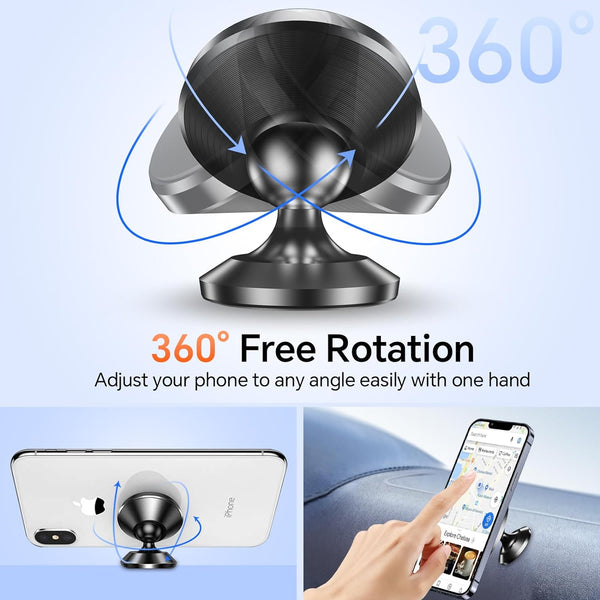2-Pack Magnetic Phone Holder for Car Dashboard with Strong Magnet