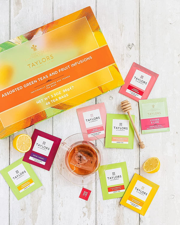 Taylors of Harrogate Assorted Green & Herbal Teas Sampler Variety Pack Gift Box