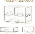 Clear Acrylic Stackable Storage Drawers for Bathroom, Kitchen, and Vanity