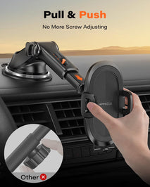APPS2Car Car Phone Mount with Suction Cup, Universal Windshield Dashboard Holder with Sticky Gel Pad, Compatible with iPhone 17/16/15/14/13, Samsung, Most Smartphones