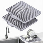 Silicone Dish Drying Mat for Kitchen Counter, Heat Resistant and Non-Slip