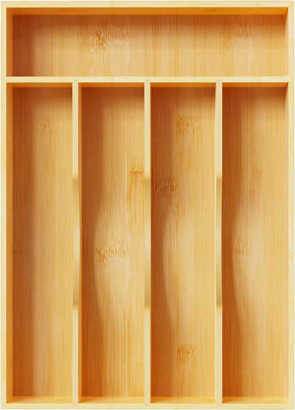Bamboo Silverware Organizer for Kitchen Drawer Storage