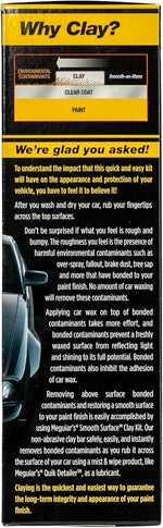 Meguiar's G191700 smooth surface clay kit for safe and easy car claying, glass finish results