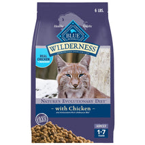blue buffalo wilderness high-protein grain-free natural dry cat food for adult cats chicken 6-lb bag