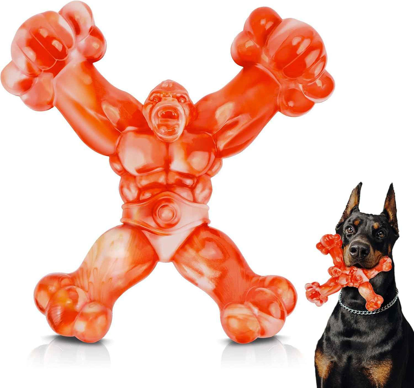 WinTour Tough Dog Toys for Aggressive Chewers, Indestructible Dog Chewers for Medium & Large Breeds, Squeaky Durable Chew Toys to Keep Them Busy, Reduce Boredom, Teeth Cleaning, Bacon Flavor