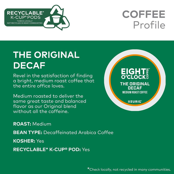 Eight O'Clock Coffee The Original Decaf Single-Serve Keurig K-Cup Pods