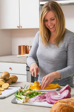3-piece cutting board set with non-slip handles and gray color