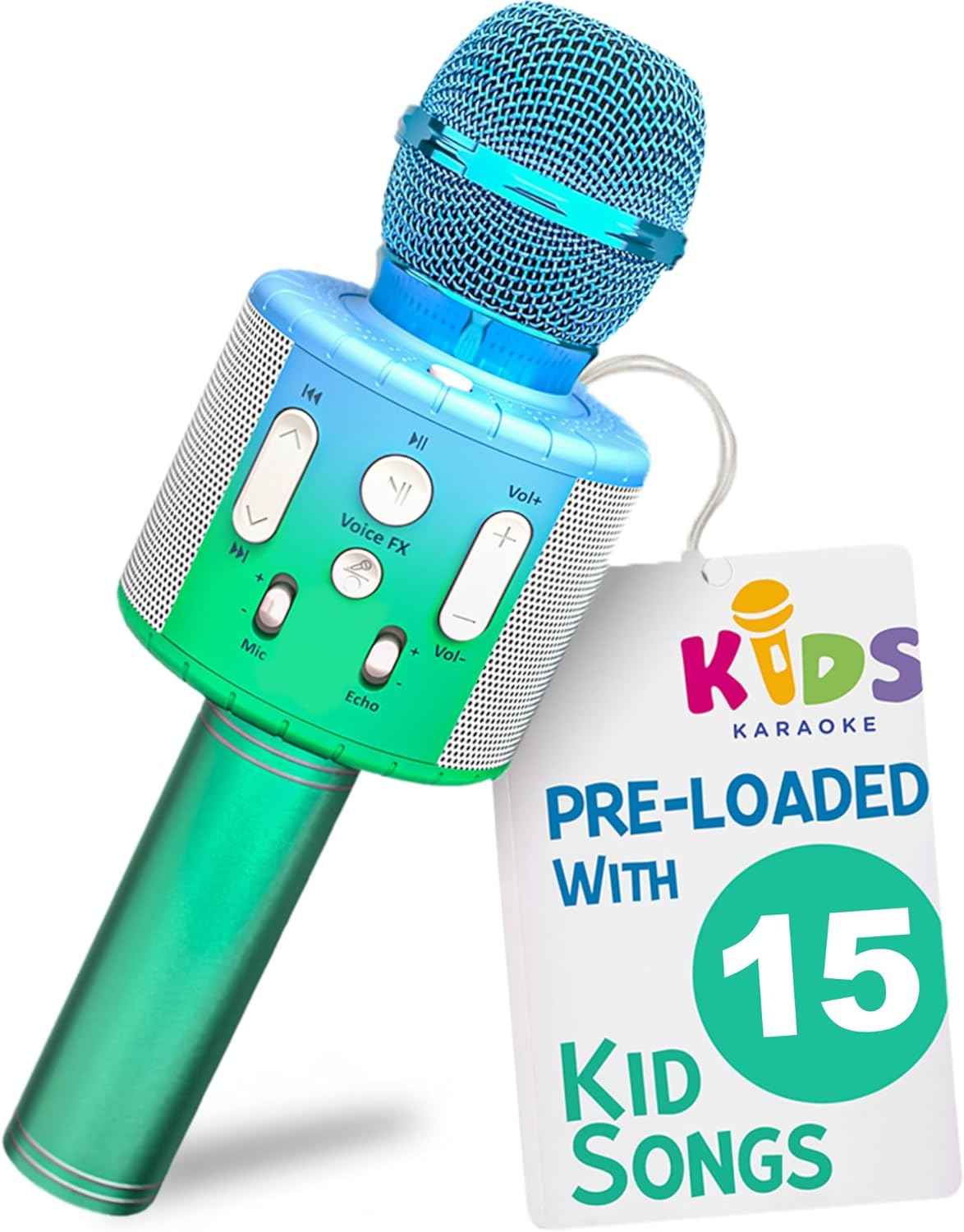 Move2Play, Kids Karaoke Microphone | Includes Pre-Loaded Songs & Bluetooth | Kids Birthday Party Gift | Toy for All Ages 2, 3, 4, 5, 6+ Year Old Girls, Boys & Toddlers