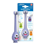 dr. browns green monster triple-sided toddler toothbrush with suction cup base, ages 1-4 years