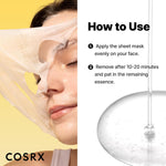 cosrx snail mucin sheet mask 10ea, 35000ppm snail mucin, self care, dry sensitive skin, cruelty free