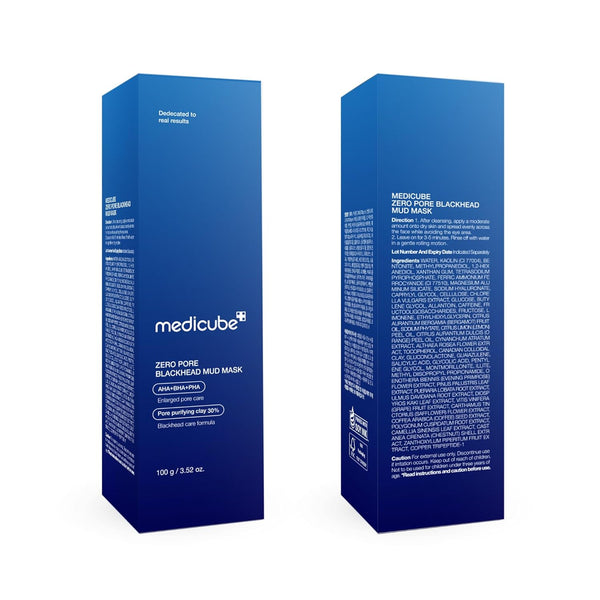Medicube Zero Pore Blackhead Mud Facial Mask, Korean, AHA, BHA, PHA, 3-minute quick dry formula, 3.52 oz, blackhead removal, pore tightening