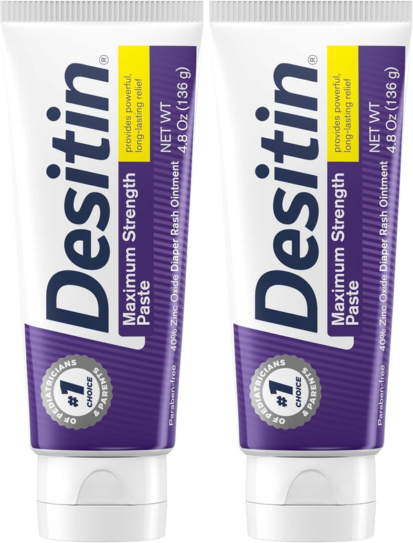 desitin maximum strength baby diaper rash cream 40% zinc oxide 4.8 oz tube hypoallergenic