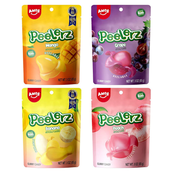 AMOS Peelerz Exotic Fruit Peelable Gummy Candy Variety Pack