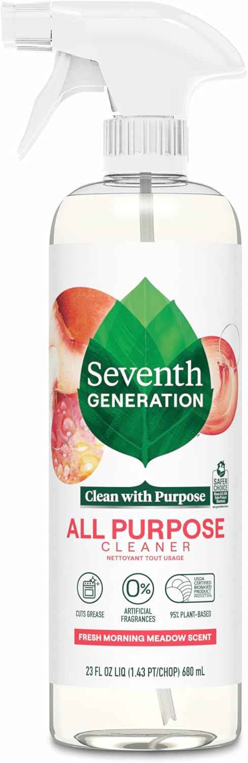 Seventh Generation All Purpose Cleaning Spray Surface Cleaner Lemon Chamomile scent Cuts Grease 23 oz, Pack of 4