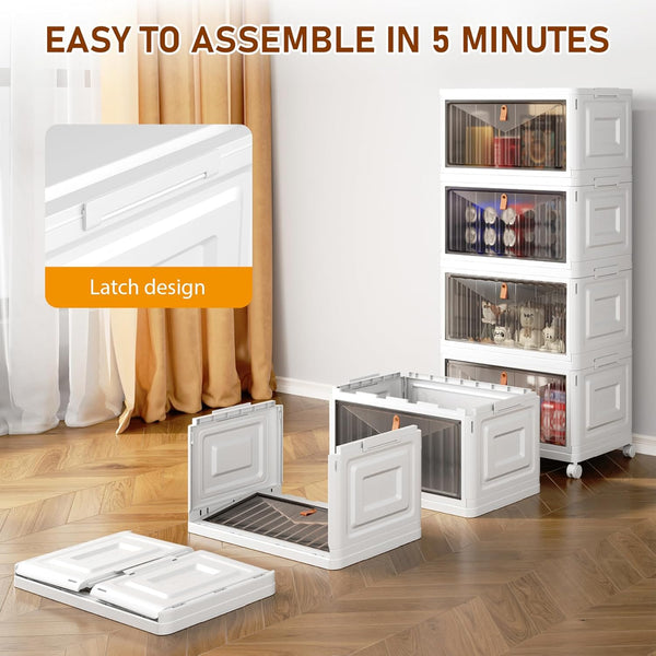 4-tier storage bins with lids for home office and dorm use