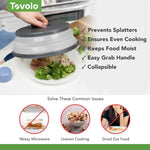 10 Inch Heavy Duty Tovolo Microwave Cover for Food Splatter, Collapsible & Vented, Charcoal Gray