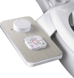 SAMODRA Bidet Attachment, Non-Electric Cold Water Bidet Toilet Seat Attachment with Pressure Controls, Retractable Self-Cleaning Dual Nozzles for Frontal & Rear Wash - Black