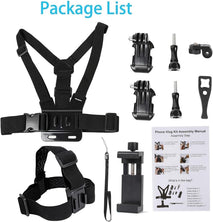 PellKing Mobile Phone Chest Strap Harness Mount Head Strap Holder Kit for POV/VLOG,Cell Phone Clip Compatible with iPhone,Samsung,GoPro Hero 9, 8,7, 6, 5, 4, 3,2, 1,AKASO,DJI Osmo,and Action Cameras…
