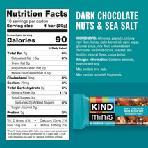 KIND Minis Snack Bars, Dark Chocolate, Caramel, Nuts & Sea Salt, Gluten Free, 20 Count, 0.7 OZ, Variety Pack