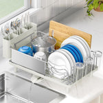 304 Stainless Steel Dish Drying Rack with Large Capacity and Drain Board