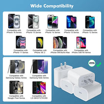 USB-C Wall Charger, 20W Power Adapter Replacement for Phones and Tablets