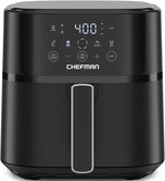 Chefman Air Fryer – 6 QT Compact Airfryer for Quick & Easy Meals, Features Hi-Fry Technology for Extra Crisp, Easy-View Window, Touch Controls with 4 Presets, Nonstick & Dishwasher Safe Basket - Black