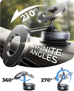 2026 Upgraded for MagSafe Vacuum Car Phone Mount, 2800gf Strong Magnetic Phone Holders for Your Car, 360° Adjustable 98LBS Suction Cup Car Mount, Car & Truck Accessory for iPhone 12–17 Pro Max