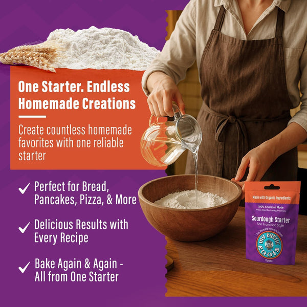 MY RUSTIC ROOTS San Francisco Sourdough Starter Culture - Organic & Beginner Friendly for Homemade Artisan Bread