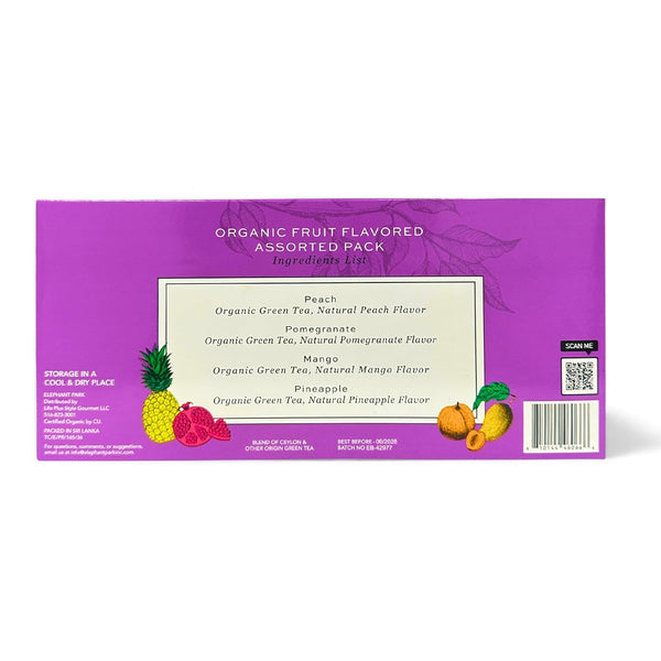Bulk Pack of 100 Assorted Organic Fruit Green Tea Bags
