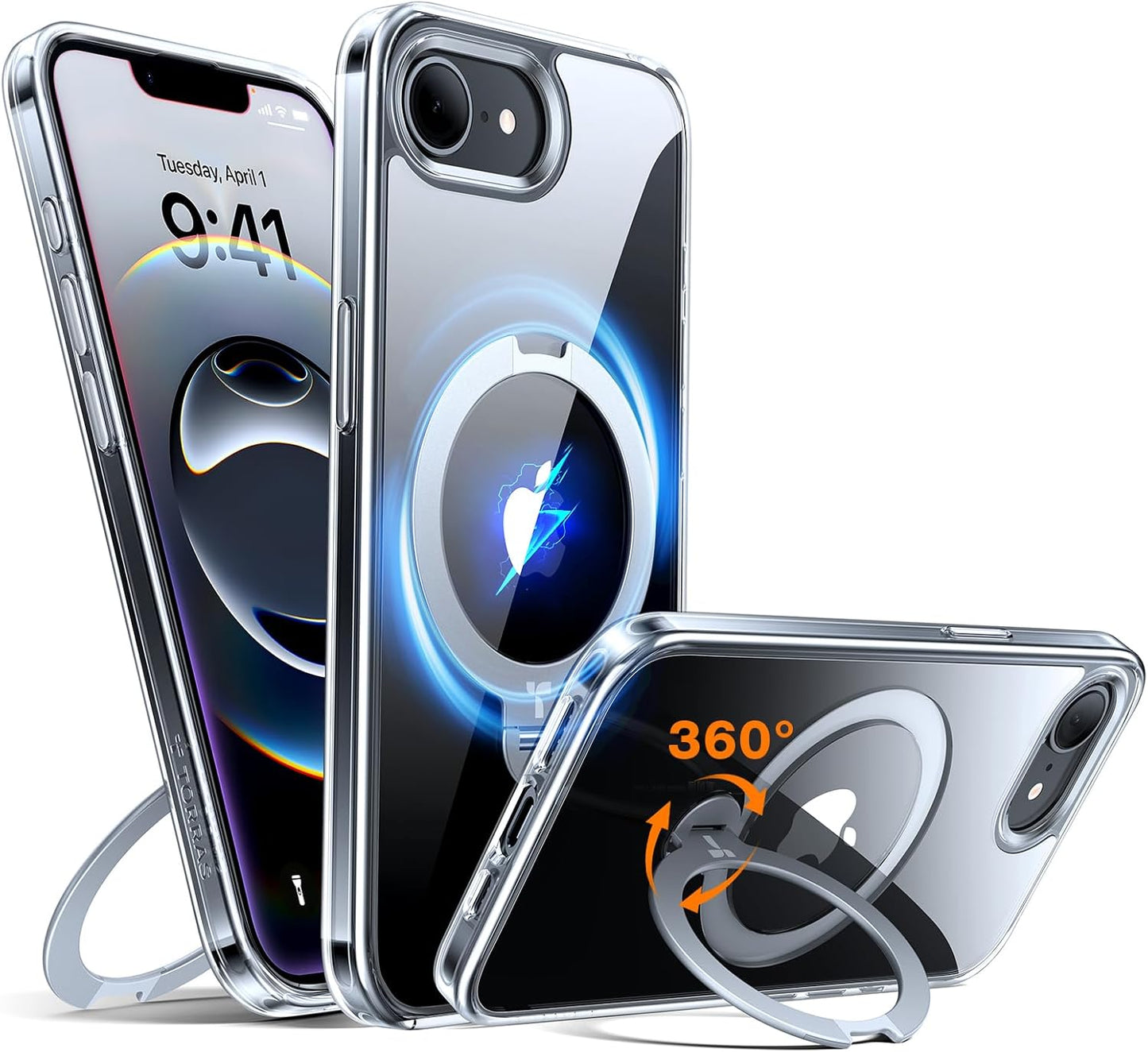 TORRAS Q3 Spin for iPhone 17 Pro Max Case with 360 Magnetic Stand, Camera Control, Fit for MagSafe, 4X Military-Grade Shockproof Case for iPhone 17 Pro Max Phone Case with Kickstand, Deep Blue - Rayz Mart