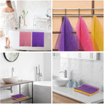 ujfqbh 3 pieces african bath sponge pink yellow purple exfoliating shower body scrubber